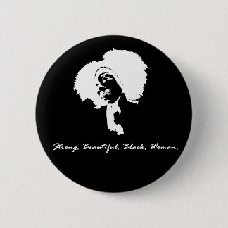 Afro Sista (white) 2 Inch Round Button