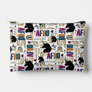 Afro Unicorn Bold Pattern Accessory Pouch
