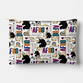Afro Unicorn Bold Pattern Accessory Pouch