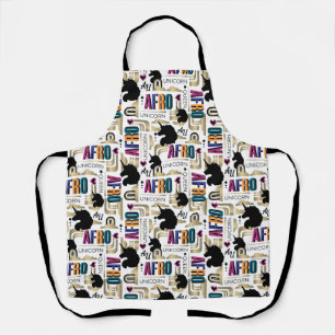 Afro Unicorn Bold Pattern Apron