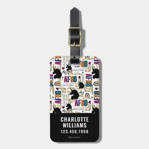 Afro Unicorn Bold Pattern Luggage Tag