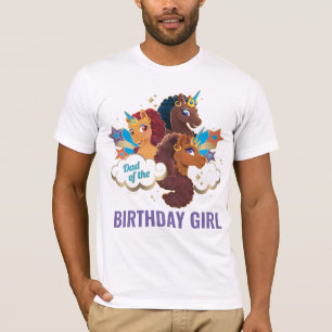 Afro Unicorn Dad of the Birthday Girl T-Shirt