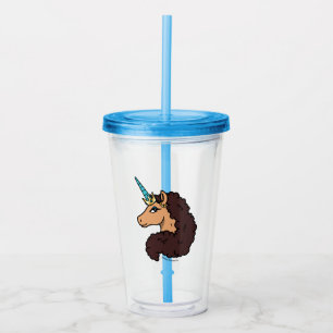 Afro Unicorn Divine Acrylic Tumbler