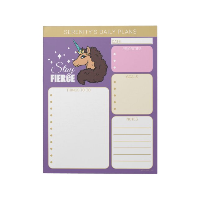 Afro Unicorn | Divine Notepad (Rotated)