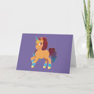 Afro Unicorn Divine Prancing Card