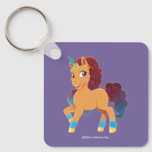 Afro Unicorn   Divine Prancing Keychain