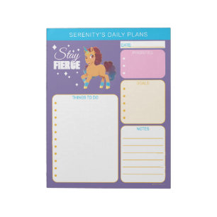 Afro Unicorn Divine Prancing Notepad