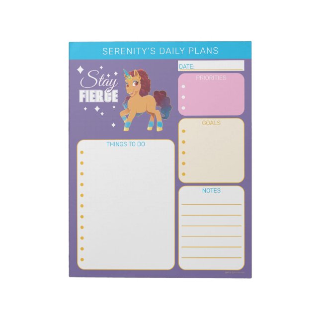 Afro Unicorn | Divine Prancing Notepad (Rotated)