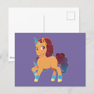 Afro Unicorn   Divine Prancing Postcard
