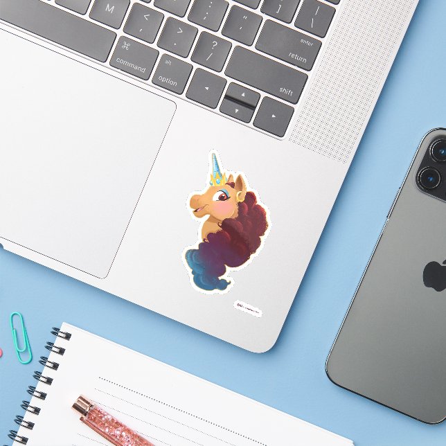 Afro Unicorn | Divine the Unicorn (Laptop w/ iPhone)