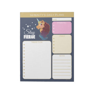 Afro Unicorn Divine the Unicorn Notepad