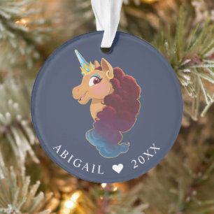 Afro Unicorn   Divine the Unicorn Ornament