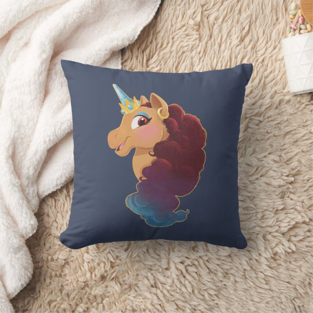 Afro Unicorn | Divine the Unicorn Throw Pillow (Blanket)