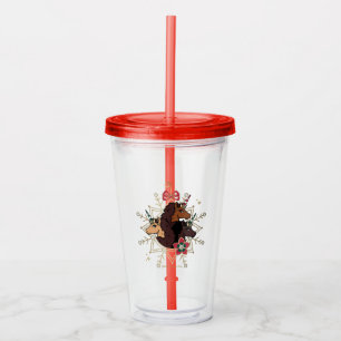 Afro Unicorn Festive Holiday Magical Acrylic Tumbler