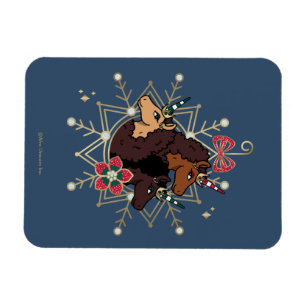 Afro Unicorn Festive Holiday Magical Magnet