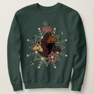 Afro Unicorn Festive Holiday Magical Sweatshirt