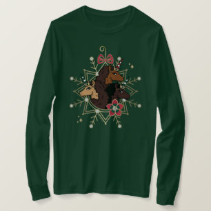 Afro Unicorn Festive Holiday Magical T-Shirt