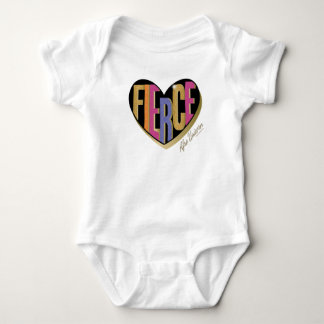 Afro Unicorn Fierce Heart Design Baby Bodysuit