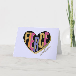 Afro Unicorn Fierce Heart Design Card