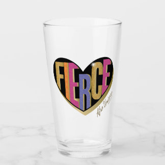 Afro Unicorn Fierce Heart Design Glass
