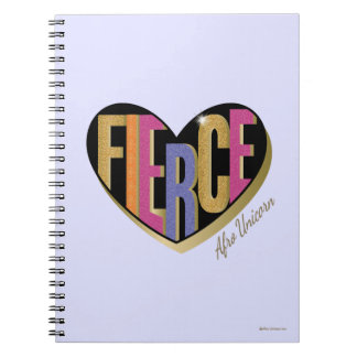 Afro Unicorn Fierce Heart Design Notebook