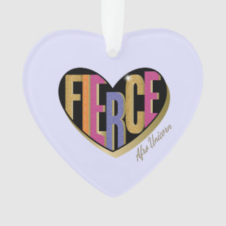 Afro Unicorn Fierce Heart Design Ornament