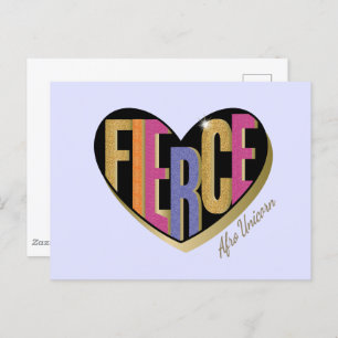 Afro Unicorn Fierce Heart Design Postcard