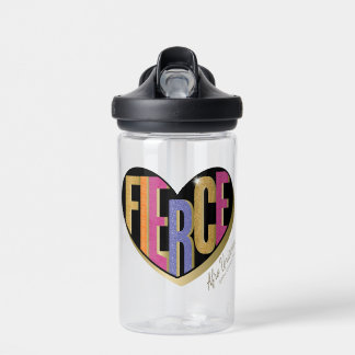 Afro Unicorn Fierce Heart Design Water Bottle
