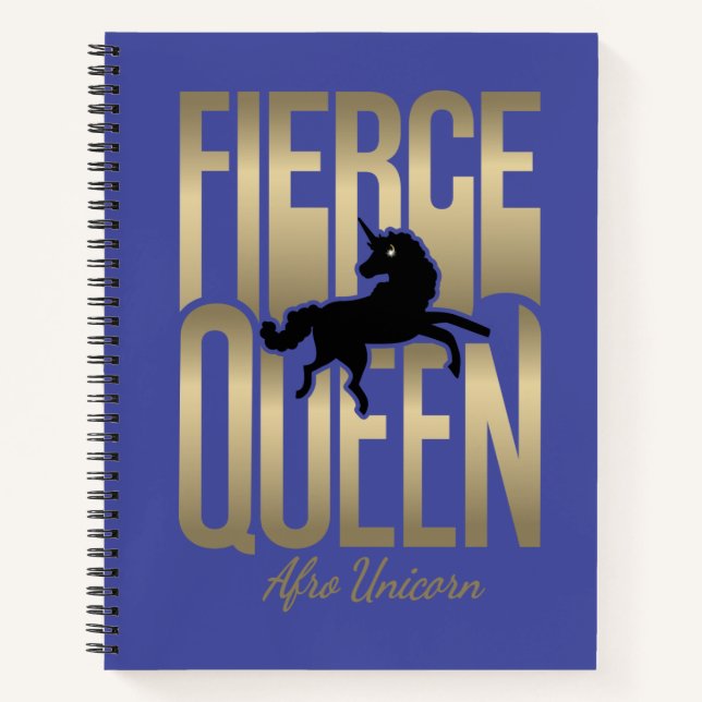 Afro Unicorn Fierce Queen Notebook (Front)