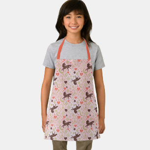 Afro Unicorn Heart & Star Pink  Pattern Apron
