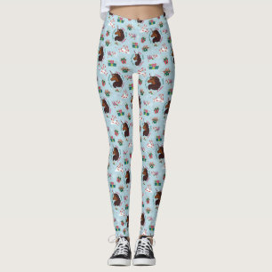 Afro Unicorn Holiday Pattern Leggings