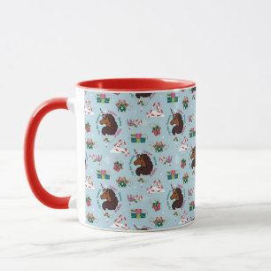 Afro Unicorn Holiday Pattern Mug