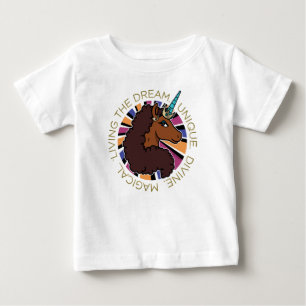 Afro Unicorn Living the Dream Design Baby T-Shirt