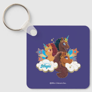 Afro Unicorn “Made of Magic” Trio Design Keychain