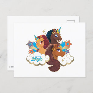 Afro Unicorn “Made of Magic” Trio Design Postcard