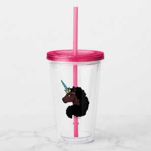 Afro Unicorn   Magical Acrylic Tumbler
