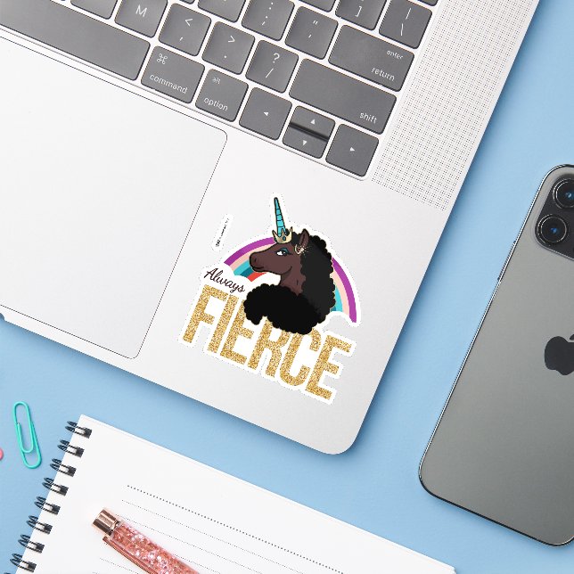 Afro Unicorn | Magical - Always Fierce (Laptop w/ iPhone)