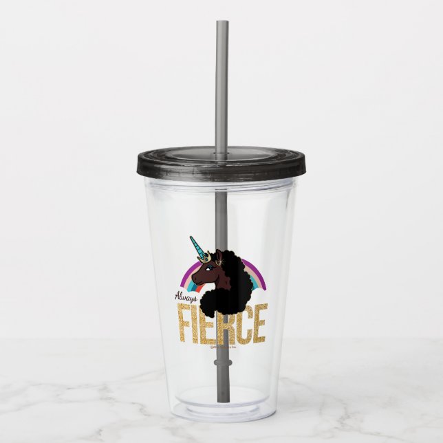 Afro Unicorn | Magical - Always Fierce Acrylic Tumbler (Front)