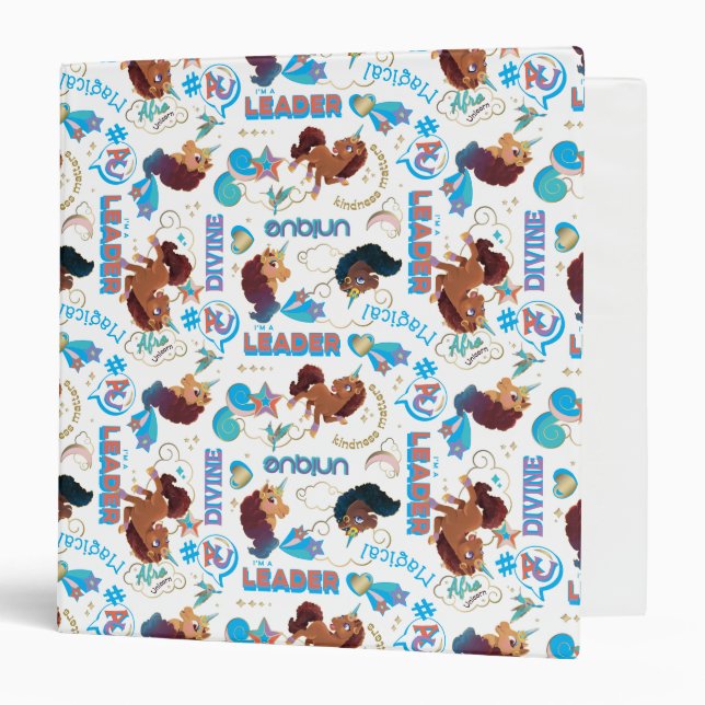 Afro Unicorn Magical Empowering Pattern Binder (Front/Inside)