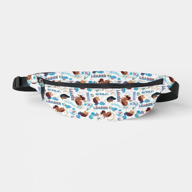 Afro Unicorn Magical Empowering Pattern Fanny Pack (Front)