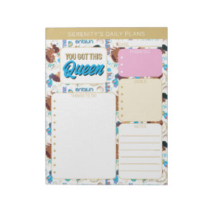 Afro Unicorn Magical Empowering Pattern Notepad