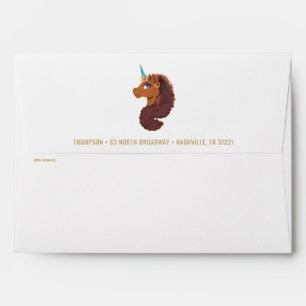 Afro Unicorn Magical Girls Birthday Envelope