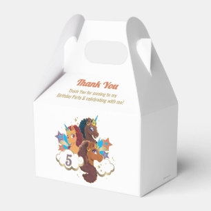 Afro Unicorn Magical Girls Birthday Thank You Favor Box