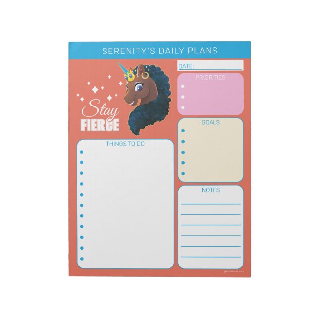 Afro Unicorn | Magical Notepad (Rotated)