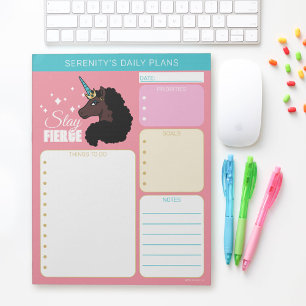 Afro Unicorn Magical Notepad