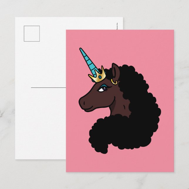 Afro Unicorn | Magical Postcard (Front/Back)