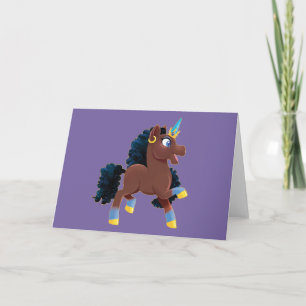 Afro Unicorn Magical Prancing Card