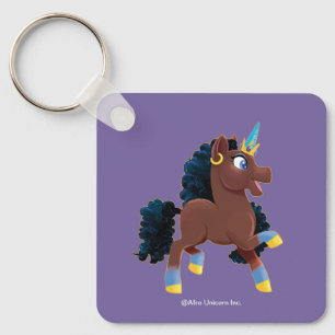 Afro Unicorn   Magical Prancing Keychain