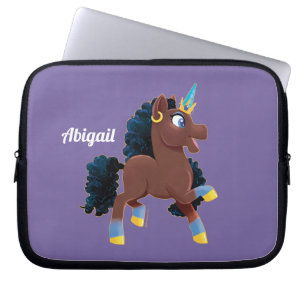 Afro Unicorn   Magical Prancing Laptop Sleeve