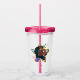 Afro Unicorn Magical Star Acrylic Tumbler